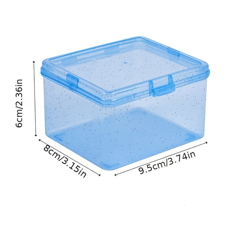 Caja de almacenamiento versátil con tapa abatible para joyas, cosméticos y más - Organizador a prueba de polvo con tapa, diseño contemporáneo, plástico, contenedores para organización del hogar