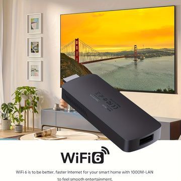 LOONGYU I96 D6 TV Stick, 4K Ultra HD Android TV Stick - Allwinner H313 Quad-Core, Android 10.0, 1GB RAM, 8GB Almacenamiento | WiFi Dual-Band 2.4G/5G | Decodificación H.265 4K@60fps | Plug & Play HD con Control Remoto Incluido