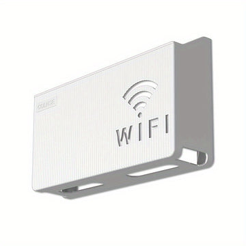 Estante para enrutador inalámbrico montado en la pared con soporte para cables y alimentación, caja de almacenamiento para sala de estar