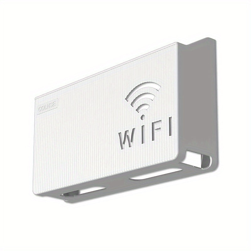 Estante para enrutador inalámbrico montado en la pared con soporte para cables y alimentación, caja de almacenamiento para sala de estar