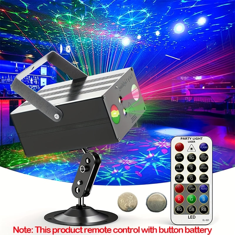 1pc luz láser cuadrada, luz de discoteca, luz de fiesta, luz de escenario, control por voz con control remoto, enchufe USB, para fiestas, bodas, cumpleaños, clubes, familias, kTv