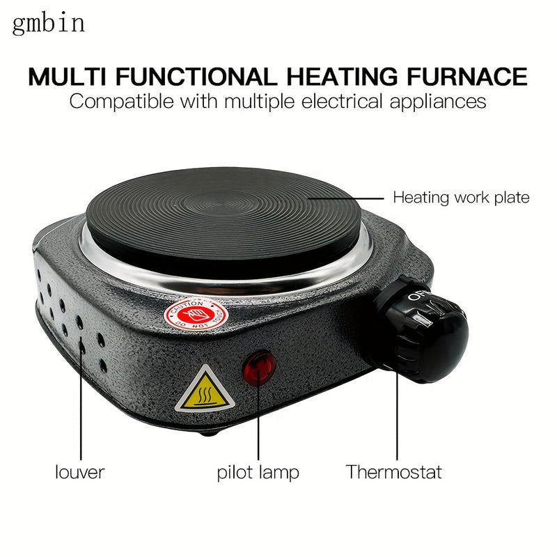 1 estufa eléctrica de calefacción con enchufe de EE. UU., 110V, hierro multifuncional con control de temperatura, protección contra sobrecalentamiento, utensilios de cocción de calentamiento rápido, duraderos y fáciles de limpiar, ideales para el hogar,