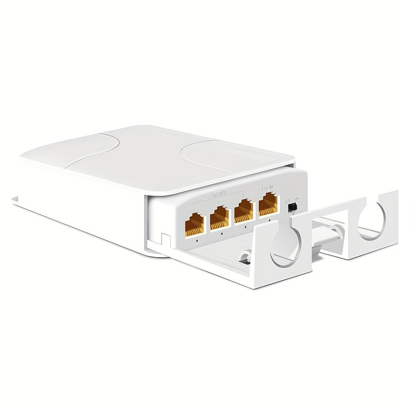 Extensor POE de Alta Calidad para Exteriores 250m 1000Mbps - Repetidor Gigabit Ethernet 1x3 Puertos con Alimentación USB, Control por Botón y Voltaje Amplio para Redes Domésticas/Oficina/Cámaras de Seguridad, Potenciador sin varillas, Dispositivo de Cone