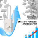 Amplificador de Wifi, Repetidor de Señal con Puerto Ethernet y 4 Antenas para Cobertura 360° hasta 10000 Pies Cuadrados, Compatible con Más de 35 Dispositivos, Configuración Rápida en un Solo Clic