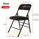 1pc Silla Plegable Multifunción con Cojín de Tela Lujosa - Estructura Metálica Resistente, Acolchado Suave de Esponja, Diseño Sin Brazos, Ideal para Comedor, Oficina y Entrenamiento Interior - Negra, Silla de Entrenamiento | Silla Plegable Elegante | Con