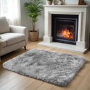 Alfombra grande para sala, diseño tie-dye en tono gris agua, textura esponjosa y ultra suave, moderna y decorativa, ideal para dormitorio