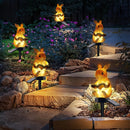 Luz de lectura de conejo alimentada por energía solar, lámpara de jardín de resina LED de montaje semibrillo con control de interruptor, batería de carga solar extraíble de níquel, sin mando a distancia, para decoración de patio y festival