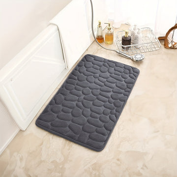 1 alfombra con diseño de guijarros, antideslizante, absorbente, para baño o entrada, de memoria