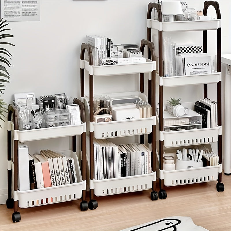 Carrito de Almacenamiento de Plástico Versátil - Impermeable, Organizador Multinivel para Libros, Snacks y Más - Perfecto para el Hogar, la Oficina o el Dormitorio
