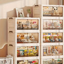 1pc Organizador de almacenamiento independiente de varios niveles, Gabinete de plástico de doble puerta para juguetes, snacks, ropa - Unidad de estanterías apilables versátiles para varios tipos de habitaciones, No requiere electricidad ni batería