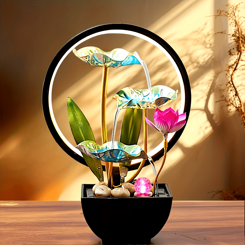 Fuente de cascada en miniatura para interiores, decorativa, de mesa, alimentada por USB, regalo de relajación para el hogar y la oficina.