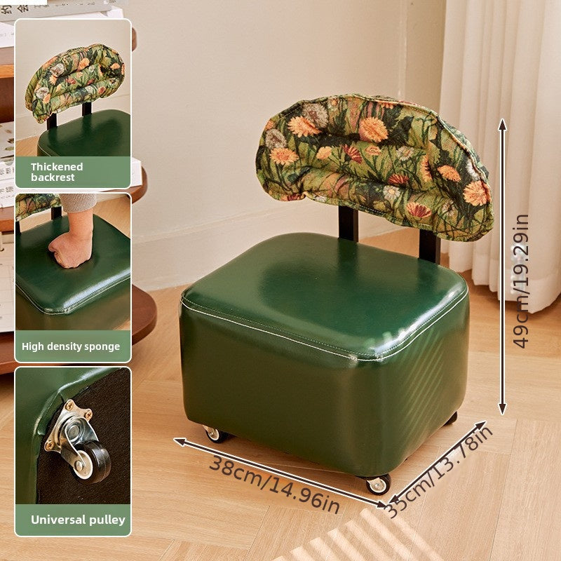 8 miembros de la familia pueden usar silla deslizante pequeña con rueda universal, polea para el hogar, respaldo móvil, silla baja, alquiler de casa, cambio de zapatos.
