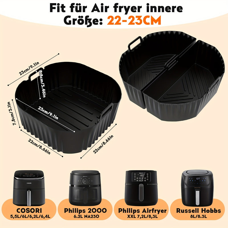 Molde de silicona para freidor de aire caliente, para Cosori TurboBlaze 5.5L/6L/6.2L/6.4L, Philips XXL 7.2L/8.3L, Russell Hobbs 8L/8.3L, Philips 2000 Series 6.2L NA230, inserto de silicona para freidor de aire.