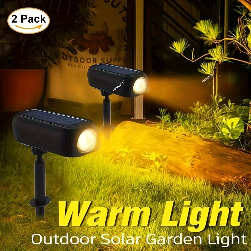 2 piezas de luces solares para jardín al aire libre, luz cálida, luz verde, luz de árbol, luces de paisaje para jardín, luces solares de iluminación IP65, impermeables para jardín, camino, lugar turístico, luz de proyección de patio, luz de decoración de