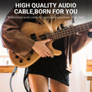 Cable de instrumento de 6,35 mm, de lujo plateado, con enchufe de canal único de 6,35 mm y línea TS de 1/4", no equilibrado, cable de salto de guitarra/instrumento, macho a macho, con carcasa de aleación de zinc y banda trenzada de nailon, adecuado para
