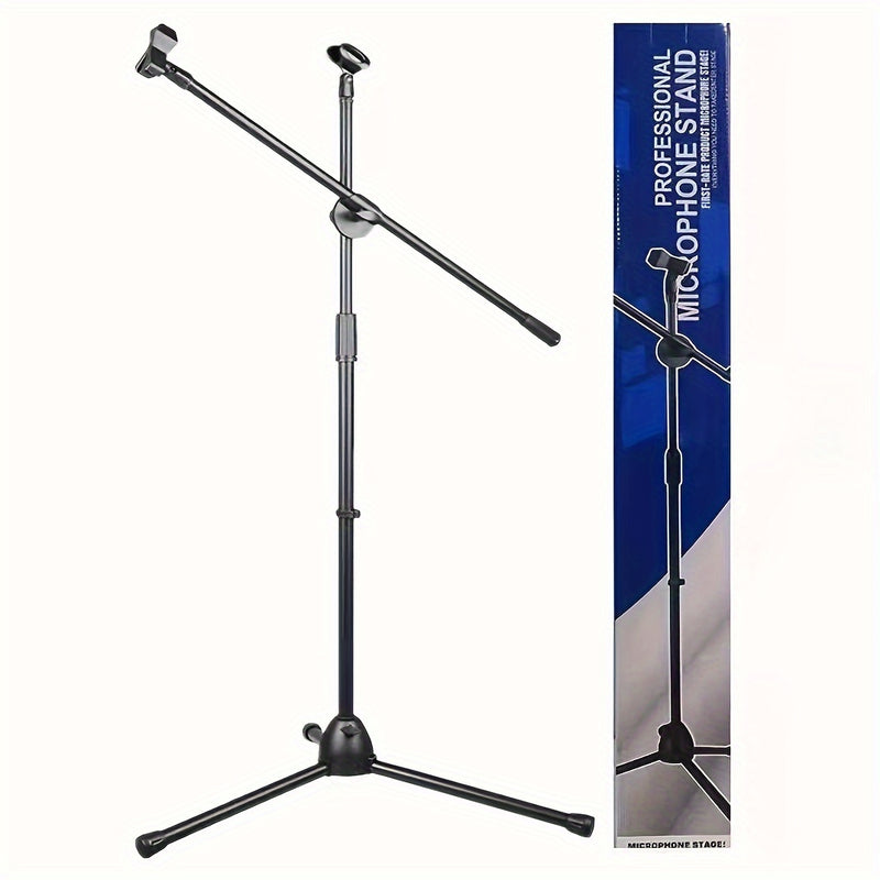 Soporte de Micrófono Profesional Ajustable para Suelo para Karaoke y Transmisión en Vivo - Diseño Resistente de Material PC con Agarres Gomados, Altura Ajustable, Ideal para Estudios Caseros y Actuaciones En Vivo, Micrófono para Cantar