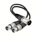 Cable XLR modular de aleación de zinc con divisor 2 hembra a 1 macho, línea de audio de 3 pines para micrófonos, color negro y plateado resistente, longitud de 1.5 m/5.9 pies, equipo de audio profesional | Cable modular | Cable duradero