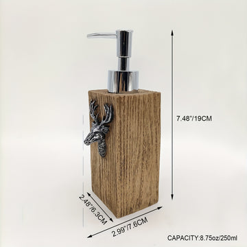 1pc Dispensador de loción de diseño de resina de ciervo, dispensador de jabón de encimera, botella de bomba líquida a prueba de fugas, dispensadores de ducha de resina recargables para baño, accesorios de baño, decoración del hogar, muebles para el hogar