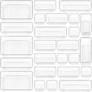 Juego de 25 piezas de organizadores de cajones de plástico transparente, 4 tamaños versátiles para baño y tocador, bandejas de organización para maquillaje, dormitorio, gadgets de cocina, utensilios y oficina.