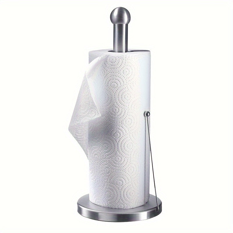 Soporte De Papel De Acero Inoxidable, Dispensador De Rollos De Cocina De Pie En La Encimera, Fácil De Rasgar, No Requiere Perforación, Diseño Moderno Para Uso Doméstico Y Comercial