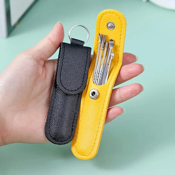 Kit para Remover Cera de Oídos, 6 Herramientas para Limpieza de Oídos, Herramienta Portátil e Innovadora de Cera de Oídos con Resorte, Herramienta de Acero Inoxidable para Remover Cera de Oídos, Herramienta Reusável para Limpieza de Oídos para Adultos