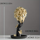 Escultura de Arte Abstracto Elegante - Acabado Dorado, Perfecta para Sala de Estar, Decoración de Oficina, Mueble de Vinos y Exhibición de Entrada