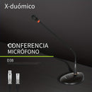 X-DUOMIC D38 Micrófono de plataforma con cable para voz de escritorio, tubo de cuello de ganso para conferencias