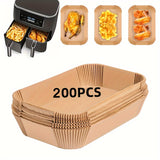 Forro Rectangular Duradero para Freidora de Aire con Diseño de Crestas - Papel Parchment No Blanqueado y No Tóxico para Fritura, Horneado y Parrilla sin Aceite - Compatible con Air Fryers, Horno y Parrillas - Ideal para Pollo, Papas Fritas y Alitas