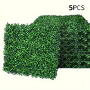 5 piezas de paneles de pared de boj artificial - Verde oscuro plástico, follaje artificial, resistente al tiempo y fácil de instalar, 39,88 cm x 59,94 cm, perfecto para decoración interior y exterior, valla de privacidad, fondo de boda, paisajismo para h