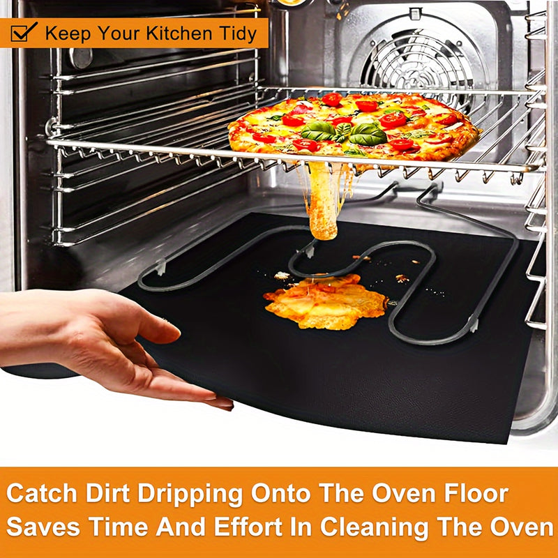2 piezas de protectores para horno antiadherentes y resistentes - Tapetes para hornear de fibra de vidrio gruesa, para hornos eléctricos, de gas, tostadores y parrillas | Fácil limpieza, diseño atrapa suciedad | Ideal para pizzas y más, protectores para
