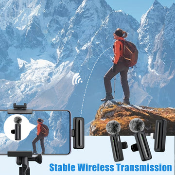 Micrófono inalámbrico lavaliere para teléfonos inteligentes de tipo C, Android, clip-on, plug and play, mini micrófono lavaliere para teléfono, entrevistas de video, vlogs.
