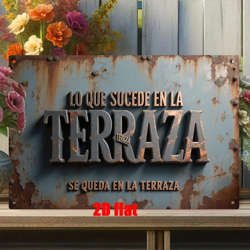 Letrero de metal plano 2D con diseño floral, 19.81x29.97 cm, ideal para decoración de hogar, jardín, patio, porche o terraza, regalo perfecto para amigos, idea de regalo festivo, decoración de pared vintage, duradero y resistente