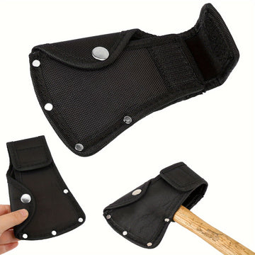 Cubierta de Cabeza de Hacha de Cuero Sintético Negro para Hachas de 0.45-0.45/1.81KG - Protector de Hoja con Doble Hebilla, Ideal para Senderismo y Trabajo al Aire Libre