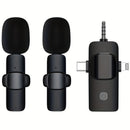 Microfono Lavalier sin varillas de Transmisión Continua Sanhe Compatible con iPhone y Teléfonos Inteligentes Tipo-C 3.5, Micrófono Profesional Mini para Solapa, Adecuado para Grabación de Video en iPad