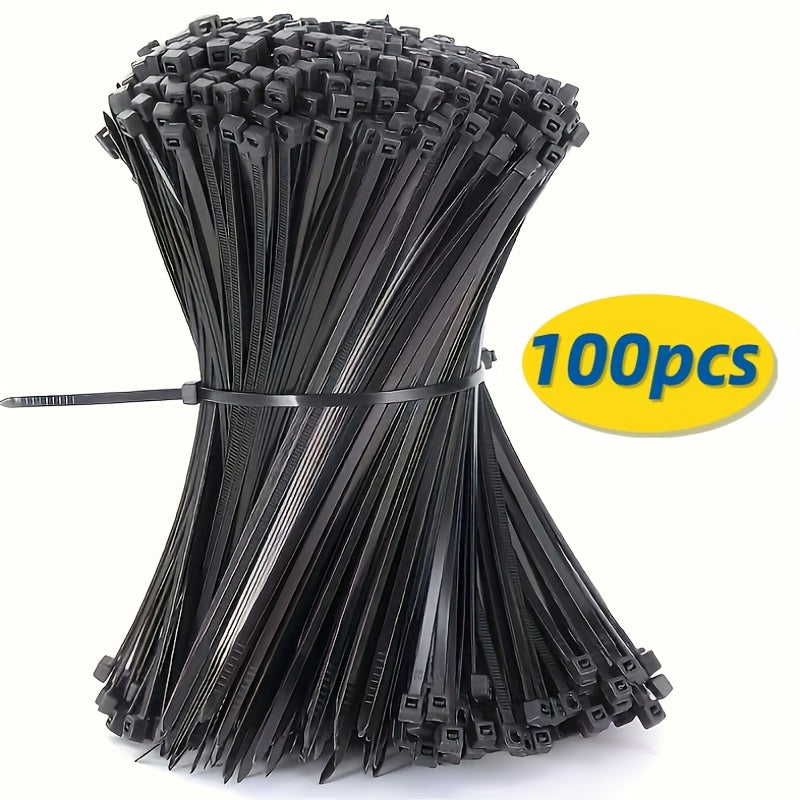 100 piezas de bridas para cables multiusos resistentes con cierre automático y correas de nailon duraderas para almacenamiento arquitectónico y de escritorio doméstico