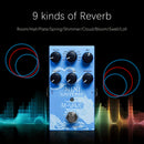 Pedal de reverberación M-VAVE Mini Universe, alimentación USB y DC, 9 efectos: Room, Hall, Plate, Shimmer, Cloud, Bloom, Swell, Lofi, bypass verdadero, diseño compacto con perillas fáciles de usar, ideal para músicos, efectos de guitarra, efectos de guit