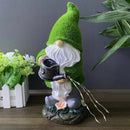 Adorno de Resina para Jardín y Césped con Luz Solar de Botella de Elfo para Exteriores, a Prueba de Salpicaduras, Estatua de Enano de Resina Flocada, Regalo de Navidad