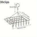 1pc Organizador de calcetines ahorrador de espacio de acero inoxidable de 40 clips, sin terminar, almacenamiento multipropósito colgado para dormitorio, baño, vestuario, hogar y uso de residencia universitaria