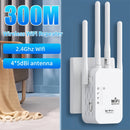 Amplificador de Wifi, Repetidor de Señal con Puerto Ethernet y 4 Antenas para Cobertura 360° hasta 10000 Pies Cuadrados, Compatible con Más de 35 Dispositivos, Configuración Rápida en un Solo Clic