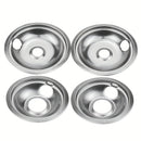 4 piezas de cobertores de quemador de estufa de acero inoxidable, bandeja de goteo de repuesto para Whirlpool W10278125, tamaños 5.08x15.24cm y 5.08x20.32cm, accesorio de cocina