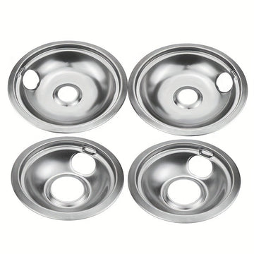 4 piezas de cobertores de quemador de estufa de acero inoxidable, bandeja de goteo de repuesto para Whirlpool W10278125, tamaños 5.08x15.24cm y 5.08x20.32cm, accesorio de cocina