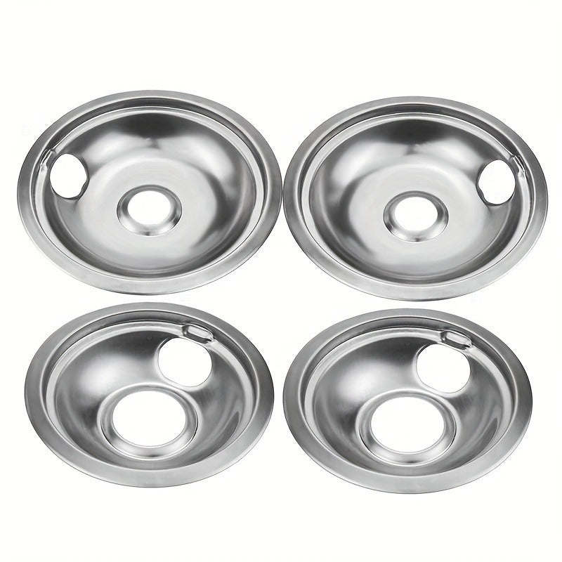 4 piezas de cobertores de quemador de estufa de acero inoxidable, bandeja de goteo de repuesto para Whirlpool W10278125, tamaños 5.08x15.24cm y 5.08x20.32cm, accesorio de cocina