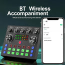 Interfaz de Audio Equipo de Podcast Todo en Uno, Tarjeta de Sonido en Vivo, Cambiador de Voz, Múltiples Efectos de Sonido para Grabación de Podcast, Streaming, Youtube, DJ, PC, Smartphone