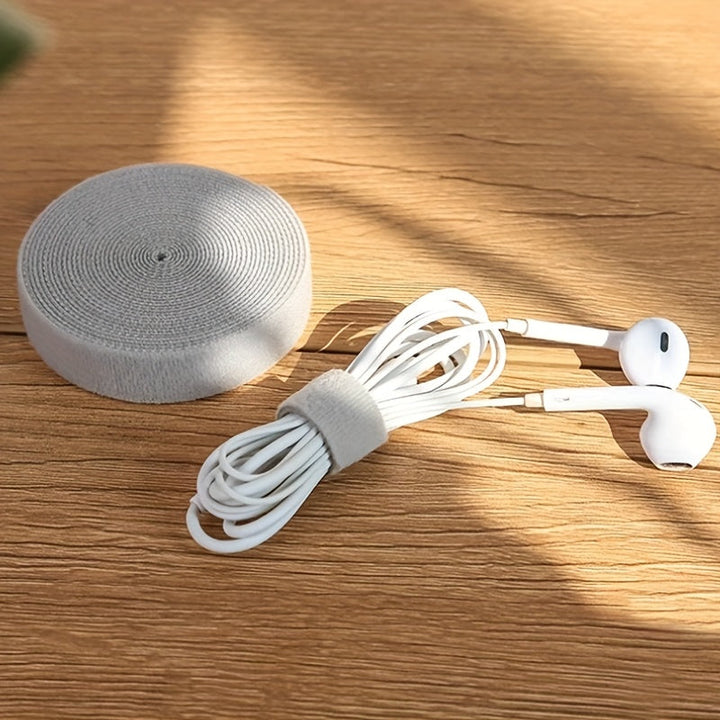 1 Rollo de Cintas de Sujeción Reutilizables - Cinta de Sujeción Multiusos para Organización de Cables, Gestión de Cables y Almacenamiento - No Requiere Batería
