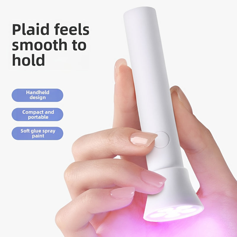 Secador de uñas portátil de 6 LED - Cargado por USB, mini lámpara redonda de mano para esmalte de gel y mejora de uñas, sin formaldehído, batería de litio recargable, ideal para manos, pies y uñas, herramienta de cuidado de uñas | Lámpara de uñas moderna