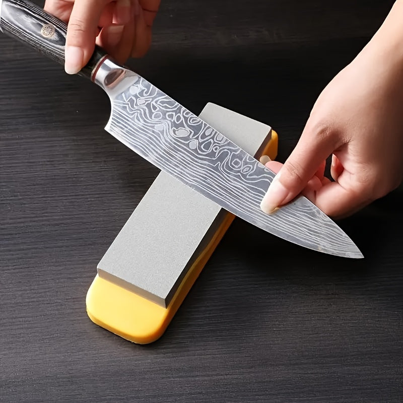 Afilar cuchillos de doble cara con base antideslizante - Alta dureza, seguro y fácil de usar en la cocina del hogar y en camiones de comida - Diseño duradero amarillo y azul para afilar de manera efectiva, seguridad en la cocina | Diseño audaz | Afila am