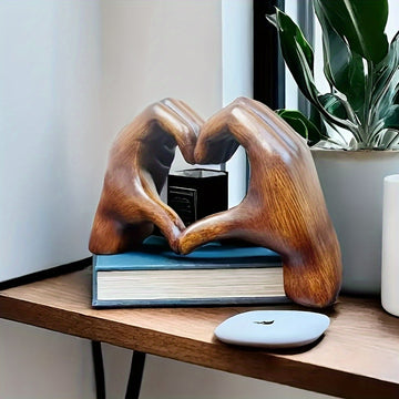 1 Pieza Adorno de Corazón, Estatuilla de Resina Artesanal, Decoración para Librero Sala Oficina Gabinete, Regalo para Día de la Madre Año Nuevo Pascua Fiesta