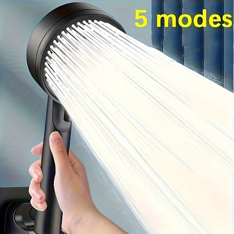 1 pieza, cabeza de ducha de alta presión de 5 modos - Montaje en pared, cabeza única, accesorio de baño multifuncional para RV, esenciales para ducharse al aire libre, esenciales para ducharse al aire libre | Diseño moderno de ducha | Cabeza de ducha dur