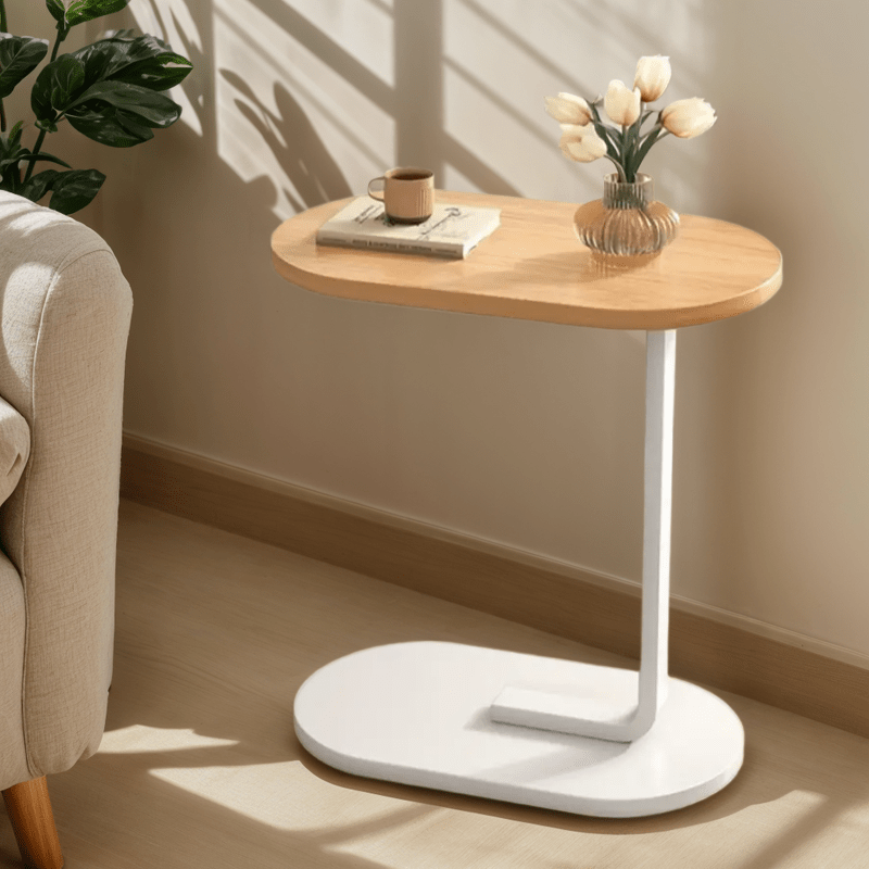 [2 Opciones de Color] Mesa Lateral de Sofá en Forma de C | Diseño Estilizado y Práctico, Sostiene Fácilmente Bebidas/Picar/ Libros, ¡Haciendo que la Oficina en Casa Sea Más Cómoda!
