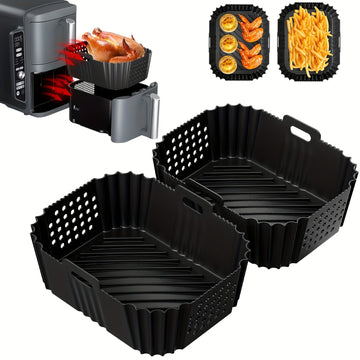 Paquete de 2 Accesorios para Airfryer Ninja Double Stack XL SL400EU, Molde de Silicona para Airfryer de Aire Caliente para Foodi Max Dual Zone AF400EU AF300EU 7.6 9.5L, Inserto de Molde de Silicona para Airfryer